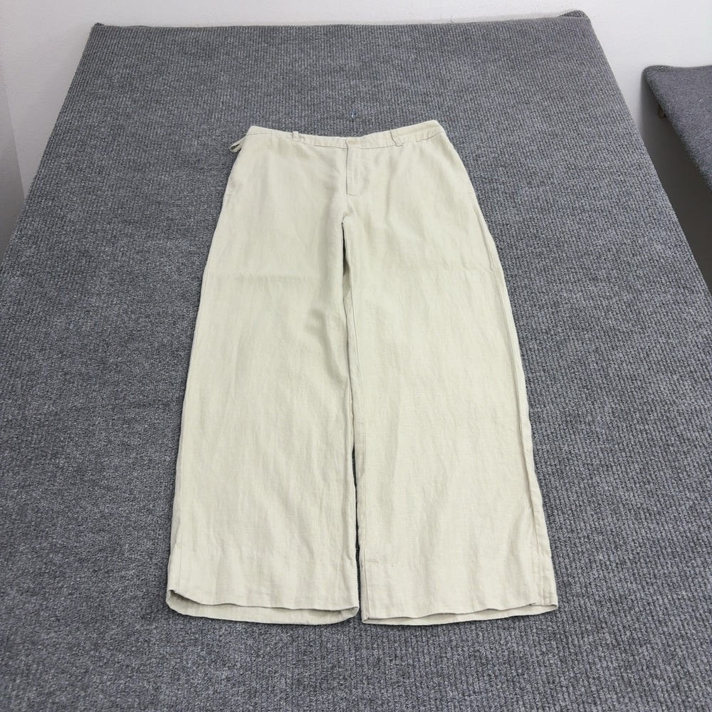 Gap Pants Womens 10 Beige Linen Wide Leg Casual Minimalist Summer Style